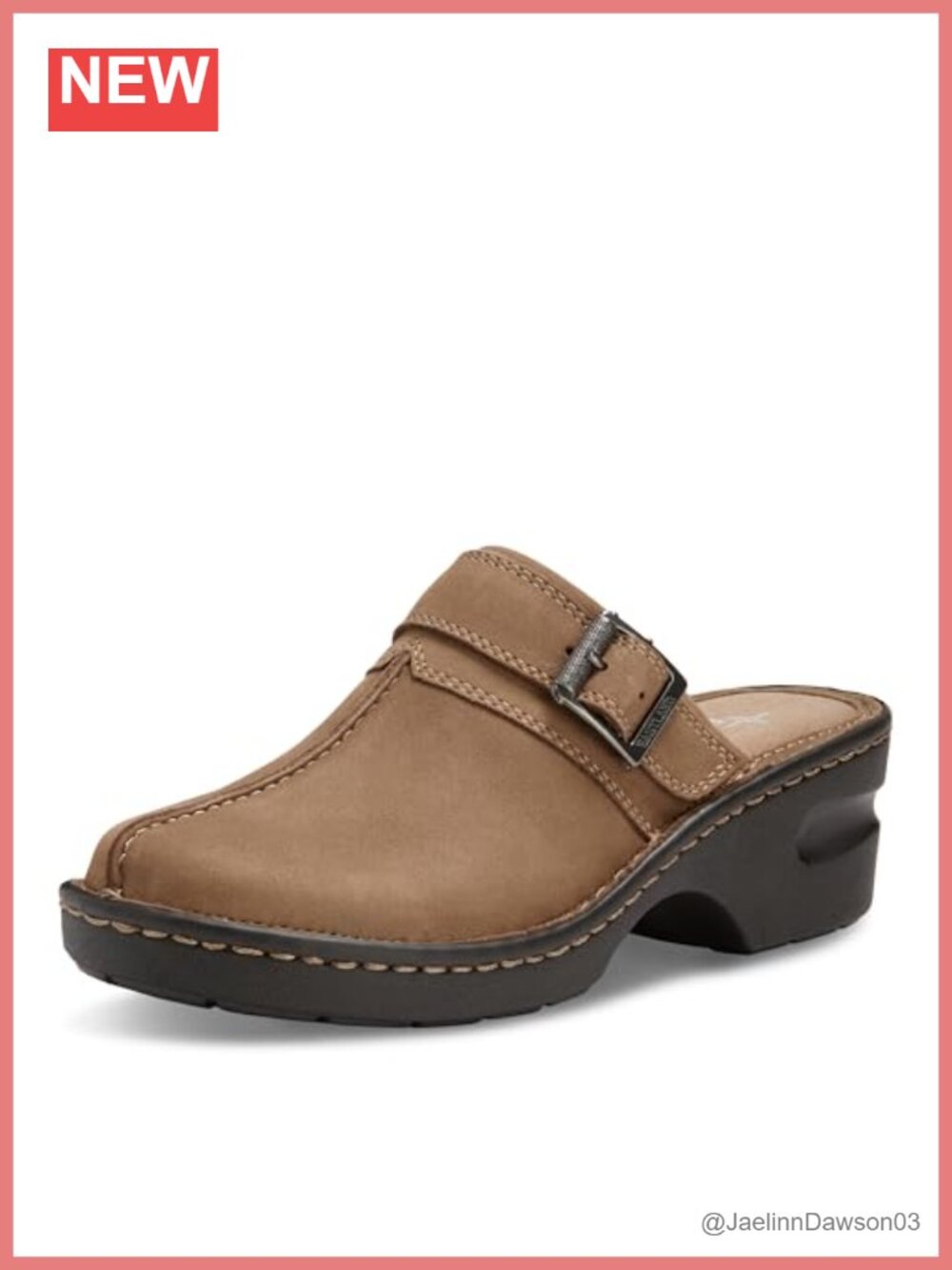 Leather Mary Jane Clogs with Memory Foam Comfort Insole